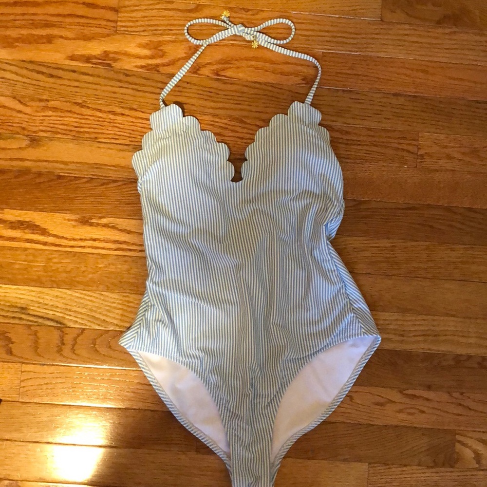 Jessica Simpson new one piece striped swimsuit